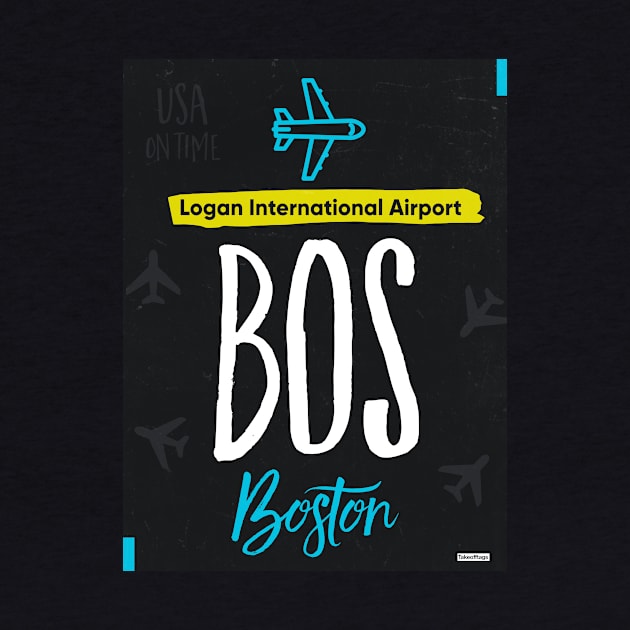 BOS BOSTON airport tag by Woohoo